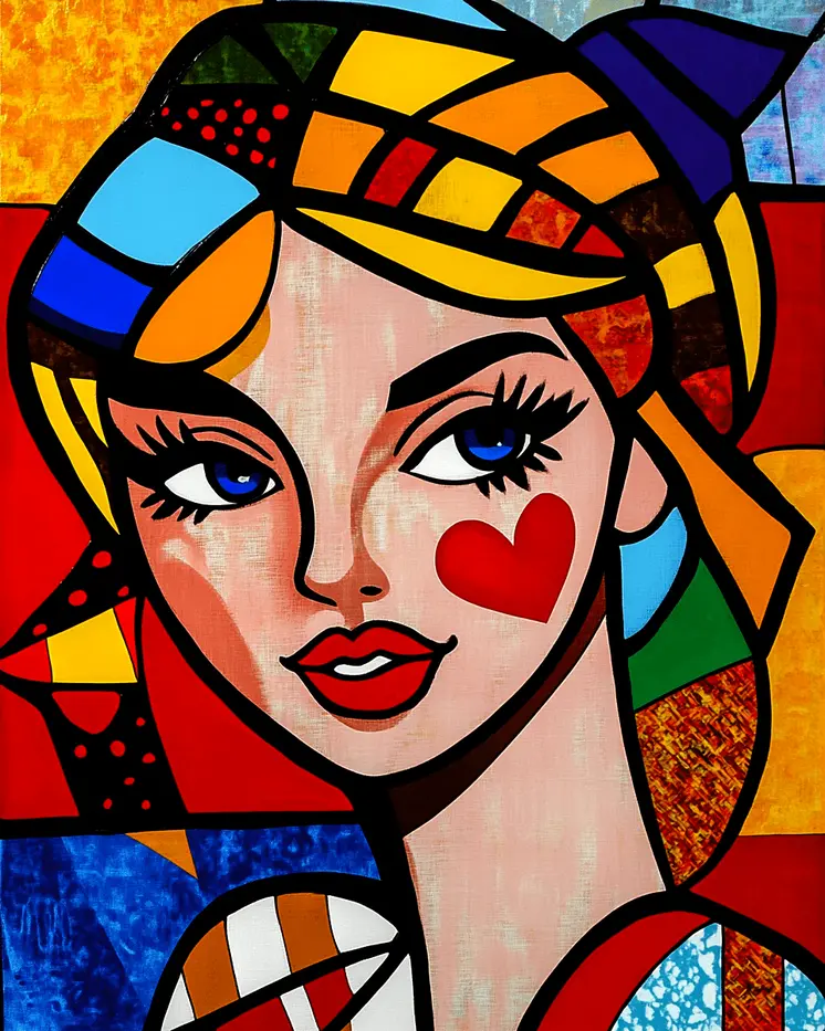 Pop Heart Chick - Retro 60's & 70's Art Prints - 8"x10" Art Print for 11"x14" Frame