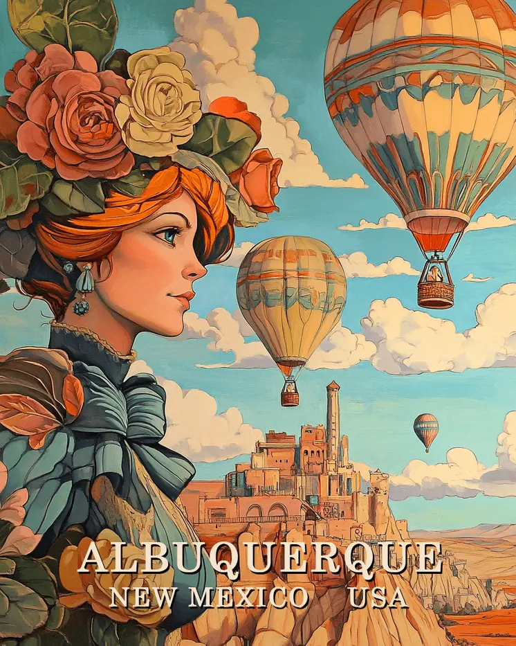 1900's Balloon Festival - Albuquerque Souvenir Wall Art Prints – 8″x10″ Artwork for 11″x14″ Frame