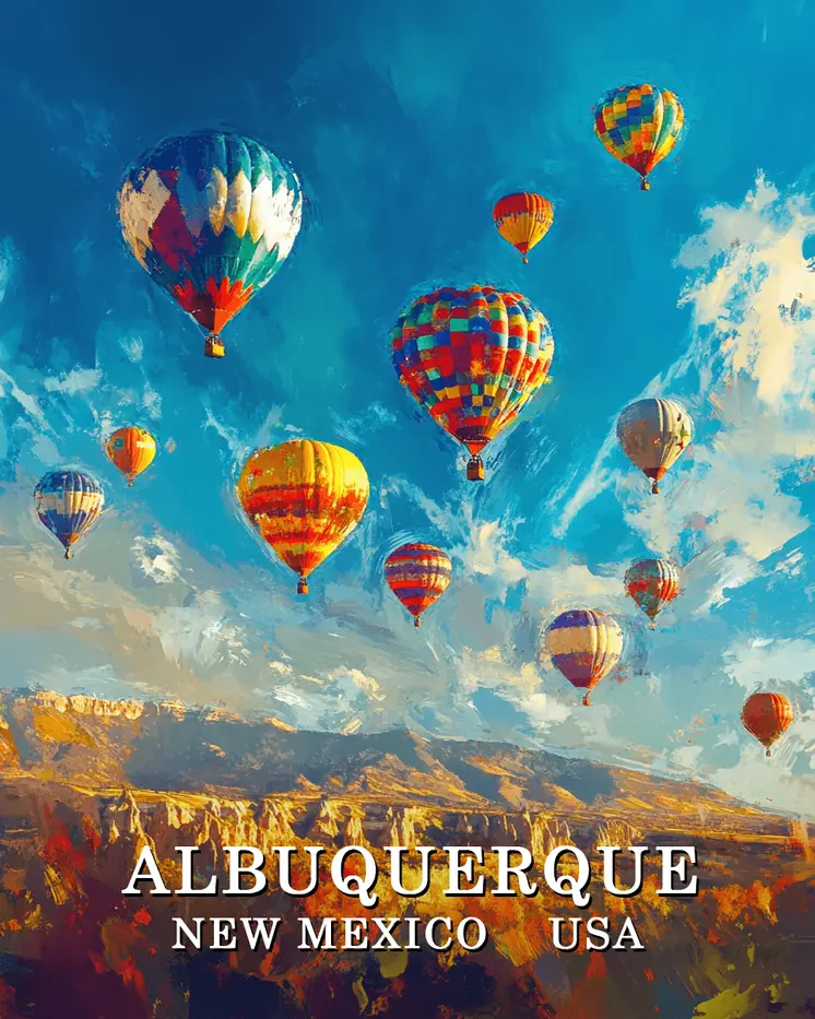 Morning Ascent - Albuquerque Souvenir Wall Art Prints – 8″x10″ Artwork for 11″x14″ Frame