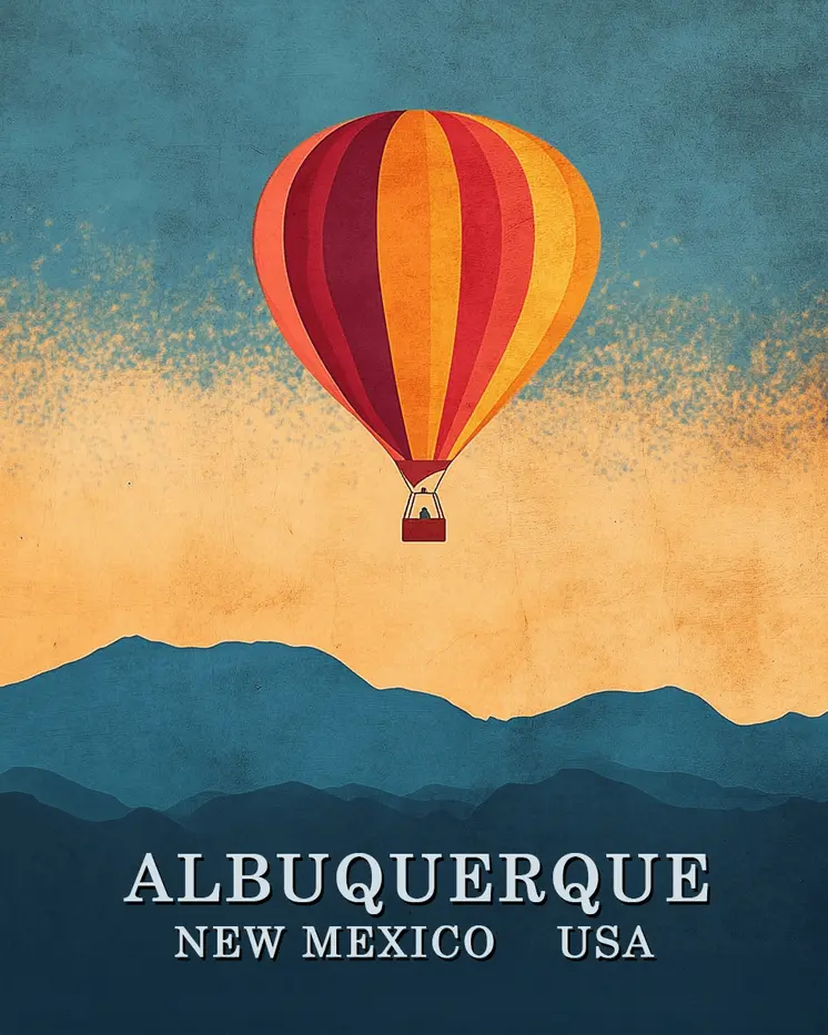Minimalist - Albuquerque Souvenir Wall Art Prints – 8″x10″ Artwork for 11″x14″ Frame