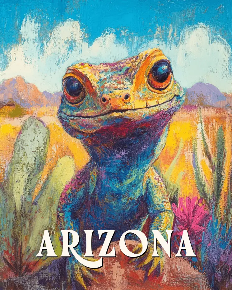 Arizona Lizard - Sedona Art Prints – 8″x10″ Artwork for 11″x14″ Frame