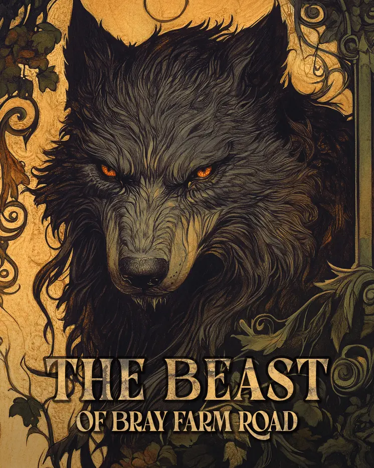Wolf-Like Beast of Bray Farm Road - Cryptids Cryptozoology Wall Art Prints – 8″x10″ Artwork for 11″x14″ Frame