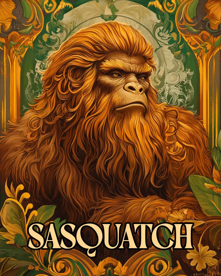 Sasquatch - Bigfoot - Mythical Beasts Wall Art Prints – 8″x10″ Artwork for 11″x14″ Frame