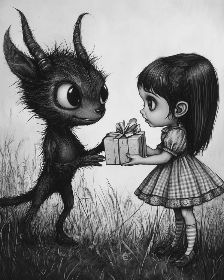 A Gift for Chupacabra - Mythical Beasts Wall Art Prints – 8″x10″ Artwork for 11″x14″ Frame