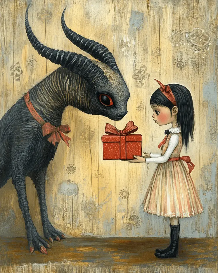 Chupacabra's Birthday - Mythical Beasts Wall Art Prints – 8″x10″ Artwork for 11″x14″ Frame