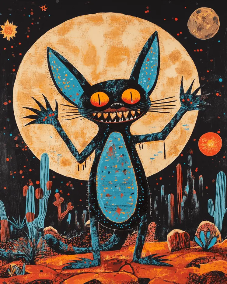 Midnight Chupacabra - Mythical Beasts Wall Art Prints – 8″x10″ Artwork for 11″x14″ Frame