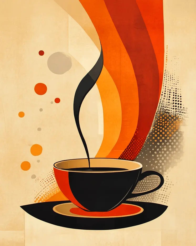 Mid-Century Modern Cup - Coffee Wall Art Prints - 8"x10" Art Print for 11"x14" Frame