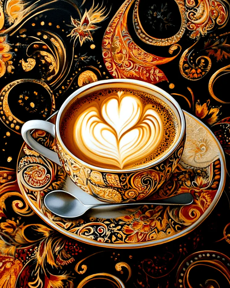BOHO Love Cup - Coffee Wall Art Prints - 8"x10" Art Print for 11"x14" Frame