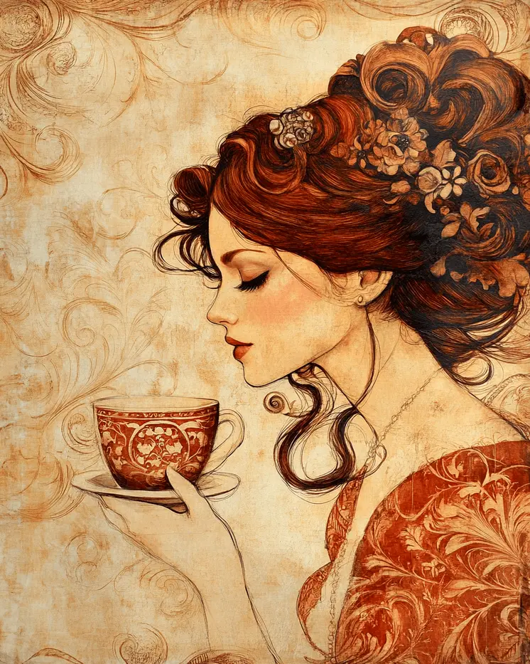 Morning Cup - Coffee Wall Art Prints - 8"x10" Art Print for 11"x14" Frame