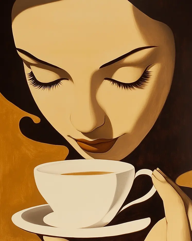 Modern Cup - Coffee Wall Art Prints - 8"x10" Art Print for 11"x14" Frame
