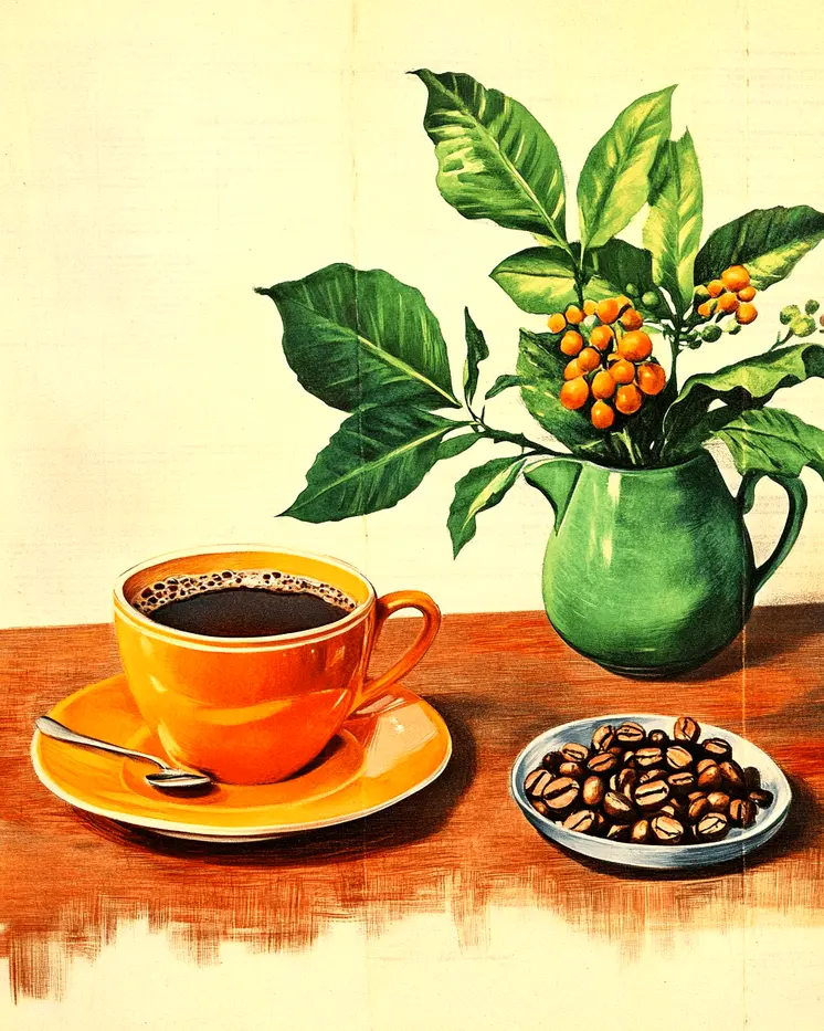 Cup and Beans - Coffee Wall Art Prints - 8"x10" Art Print for 11"x14" Frame