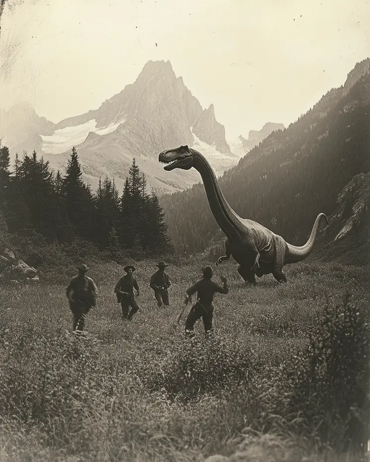 Friendly But Just Don't Let Her Step on You - Cryptid Cryptozoology Dinosaur Wall Art Prints - 8"x10" Art Print for 11"x14" Frame