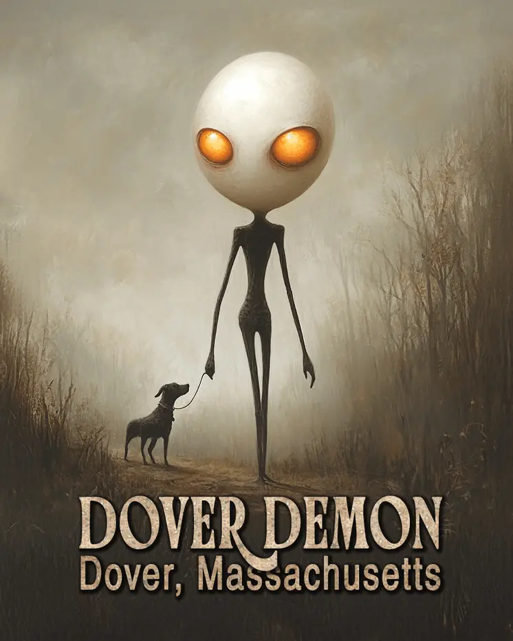 Dover Demon Walking Dog - Mythical Beasts Wall Art Prints – 8″x10″ Artwork for 11″x14″ Frame