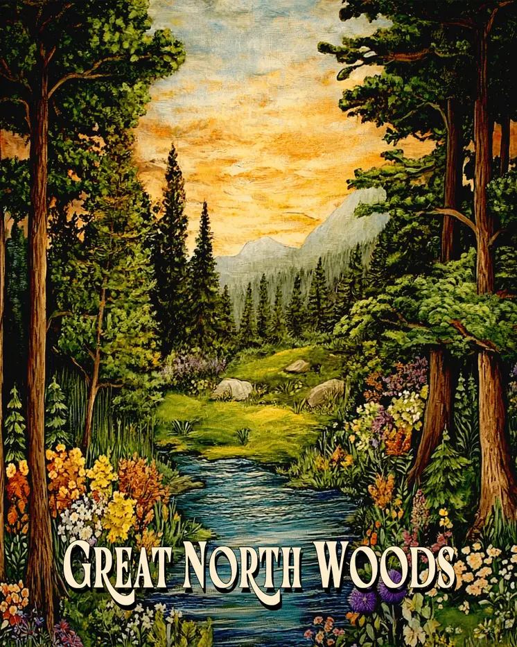 Summer Stream ND - North Woods Souvenir Wall Art Prints – 8″x10″ Artwork for 11″x14″ Frame