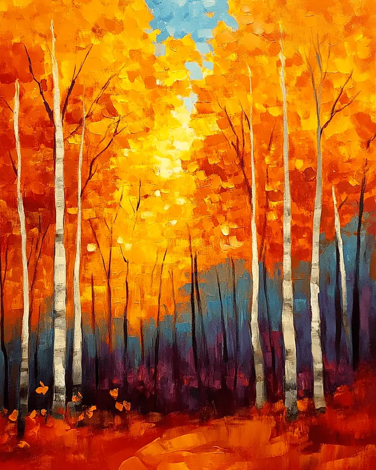 Fall Blaze - North Woods Souvenir Wall Art Prints – 8″x10″ Artwork for 11″x14″ Frame