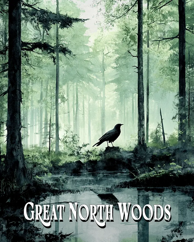 Raven ND - North Woods Souvenir Wall Art Prints – 8″x10″ Artwork for 11″x14″ Frame