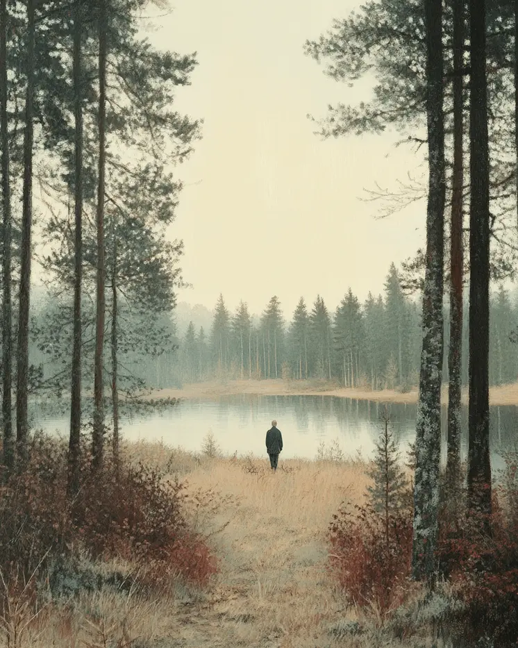 Morning Walk - North Woods Souvenir Wall Art Prints – 8″x10″ Artwork for 11″x14″ Frame