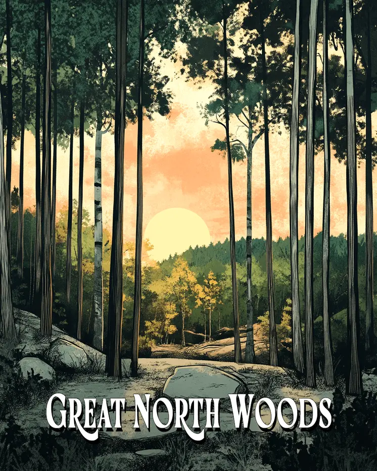 Mountain Morning ND - North Woods Souvenir Wall Art Prints – 8″x10″ Artwork for 11″x14″ Frame
