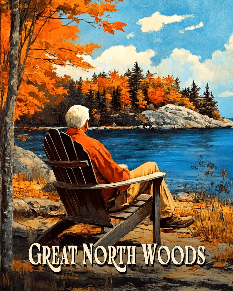 Relaxing by the Lake ND - North Woods Souvenir Wall Art Prints – 8″x10″ Artwork for 11″x14″ Frame