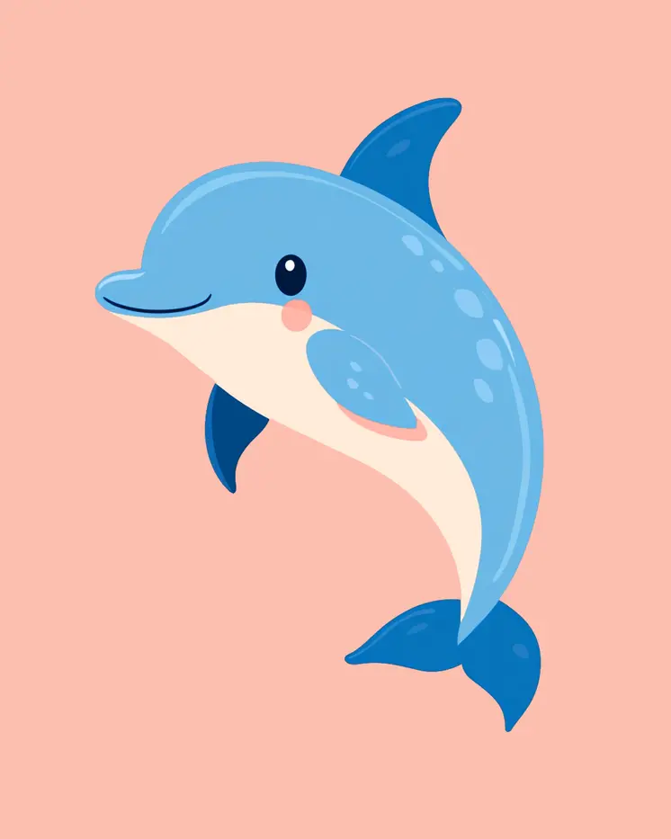 Dolphin - Nursery Wall Art Prints - 8"x10" Art Print for 11"x14" Frame