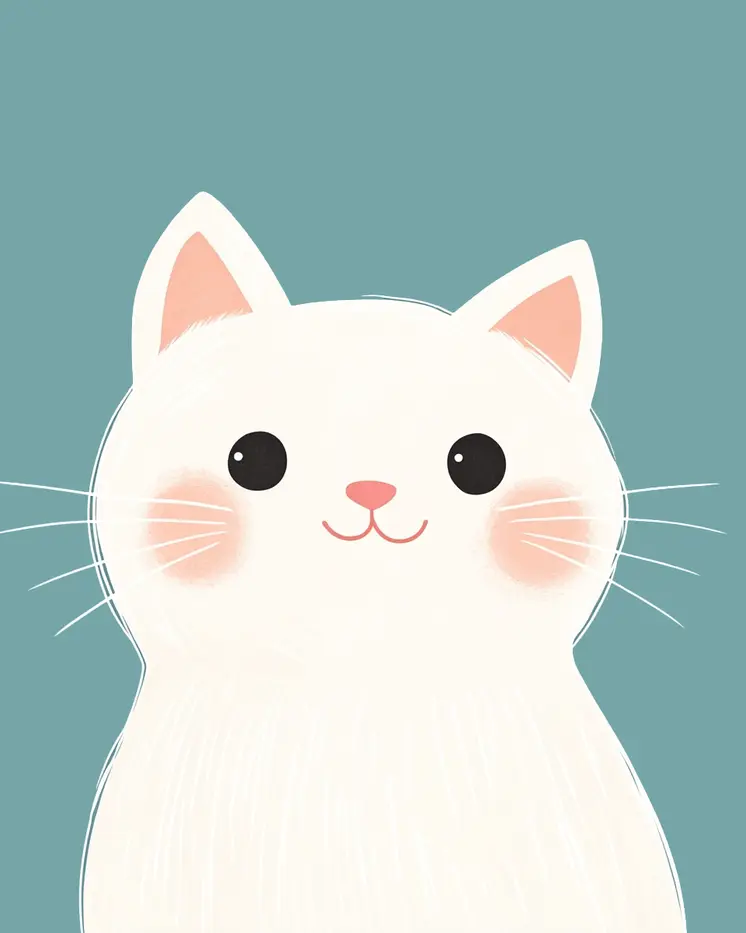 Cat #5 - Nursery Wall Art Prints - 8"x10" Art Print for 11"x14" Frame