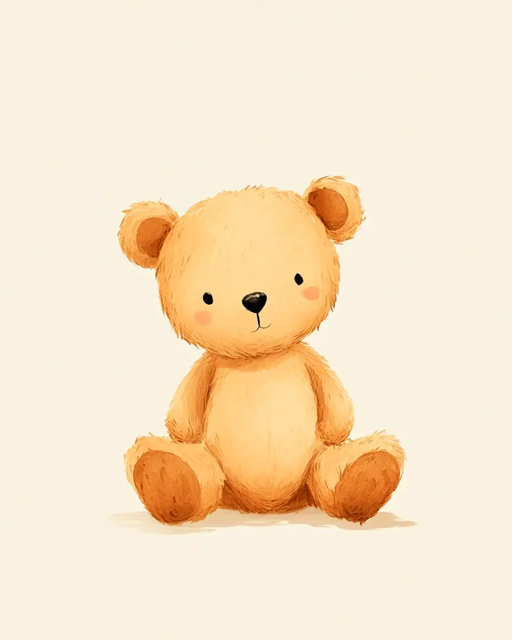 Teddy Bear #2 - Nursery Wall Art Prints - 8"x10" Art Print for 11"x14" Frame