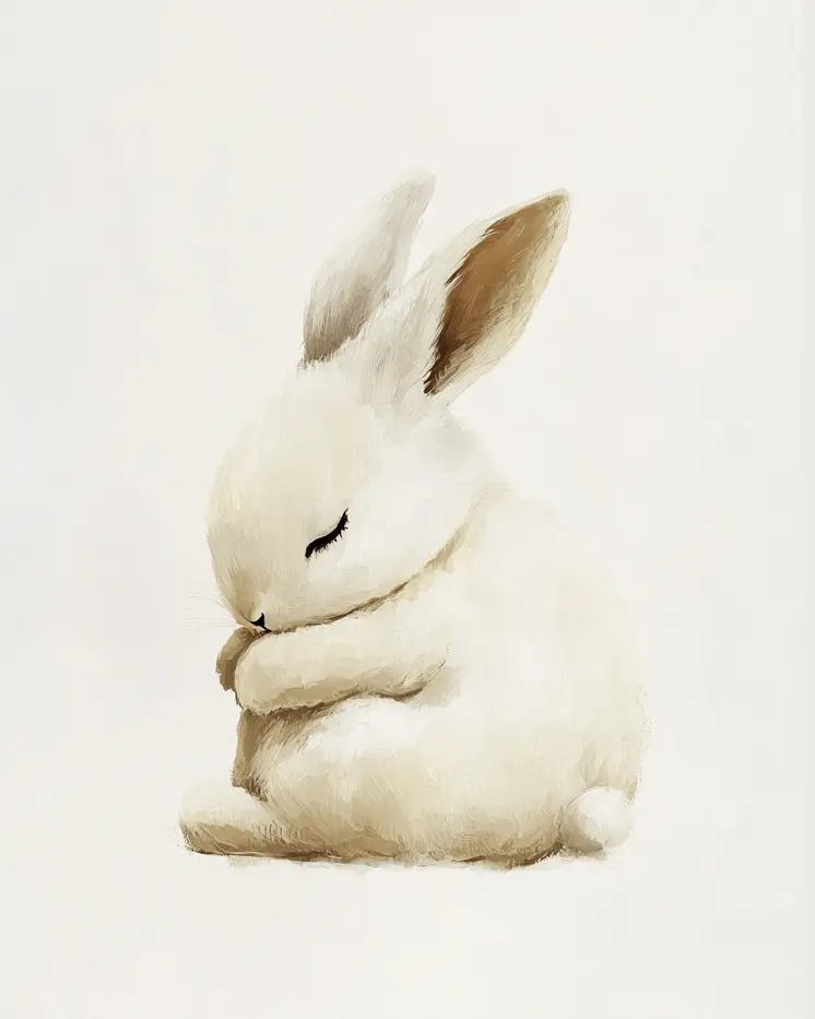 Bunny #5 - Nursery Wall Art Prints - 8"x10" Art Print for 11"x14" Frame