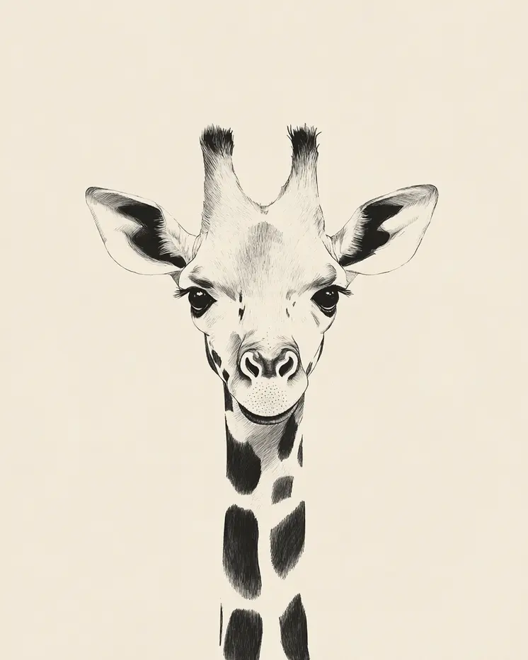 Giraffe #2 - Nursery Wall Art Prints - 8"x10" Art Print for 11"x14" Frame