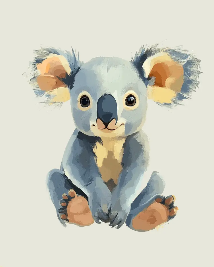Koala - Nursery Wall Art Prints - 8"x10" Art Print for 11"x14" Frame