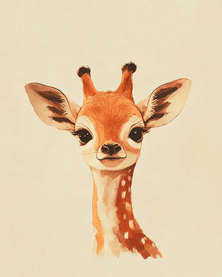 Baby Buck Deer - Nursery Wall Art Prints - 8"x10" Art Print for 11"x14" Frame