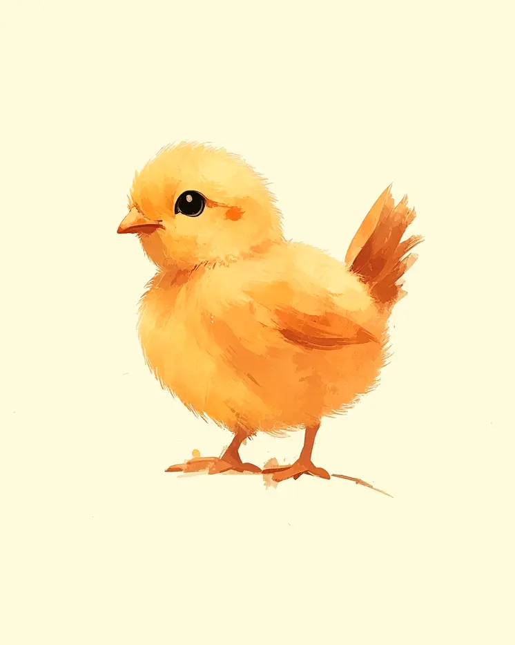 Chick - Nursery Wall Art Prints - 8"x10" Art Print for 11"x14" Frame