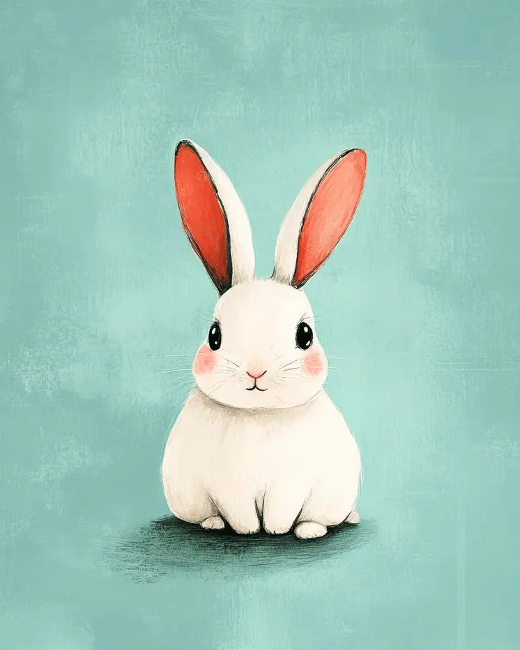 Bunny #1 - Nursery Wall Art Prints - 8"x10" Art Print for 11"x14" Frame
