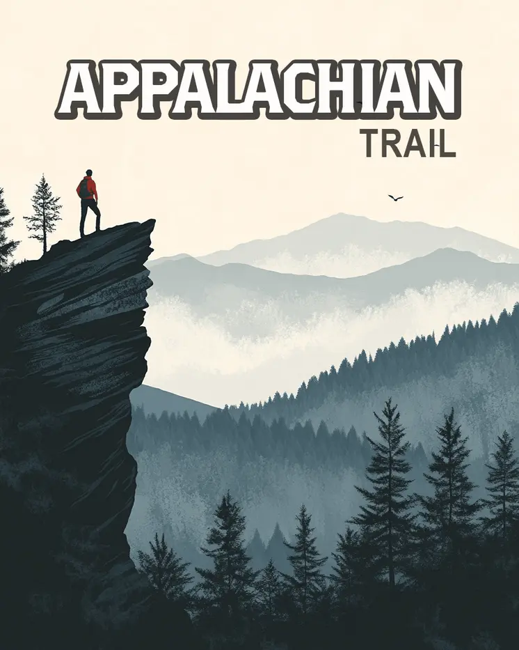 Sheer Cliff - Appalachia Trail Souvenir Wall Art Prints – 8″x10″ Artwork for 11″x14″ Frame