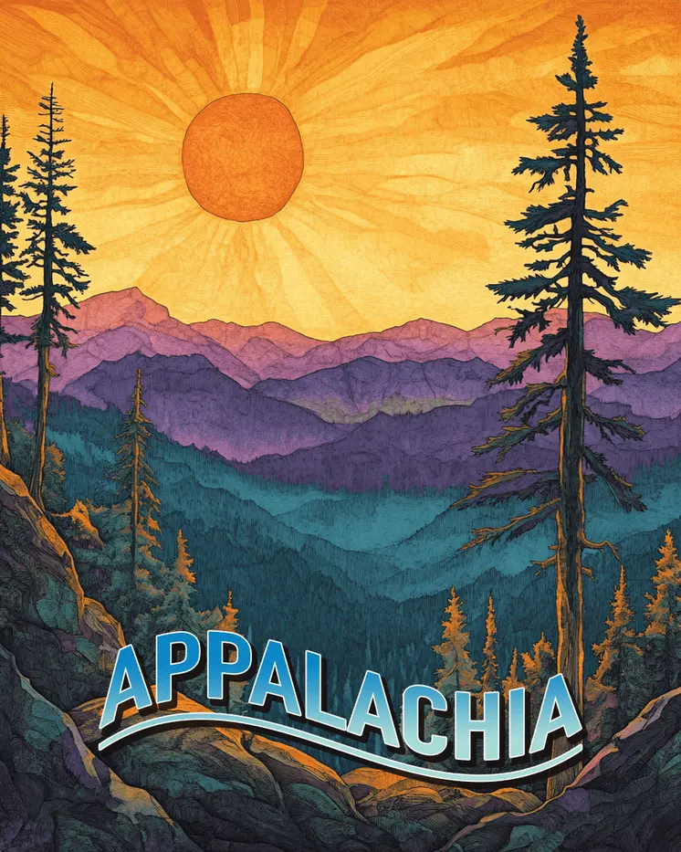 BOHO Sunrise - Appalachia Souvenir Wall Art Prints – 8″x10″ Artwork for 11″x14″ Frame