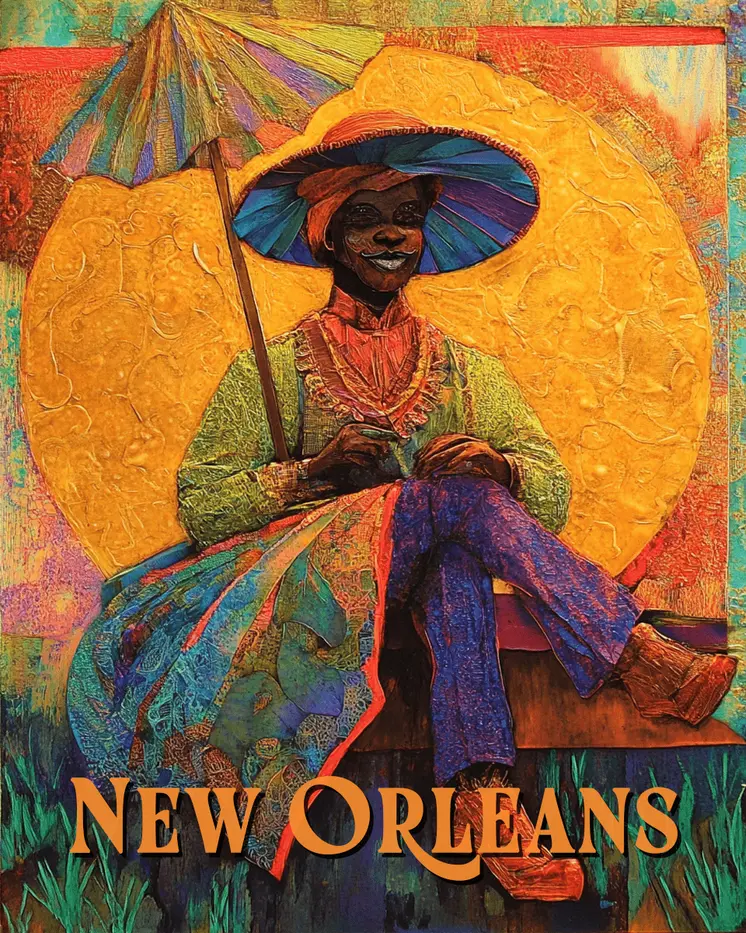 Summer Day - New Orleans Souvenir Wall Art Prints – 8″x10″ Artwork for 11″x14″ Frame