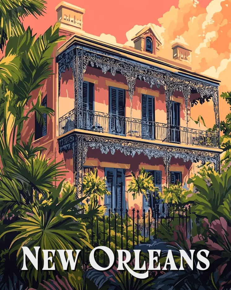 Creole Style Home - New Orleans Souvenir Wall Art Prints – 8″x10″ Artwork for 11″x14″ Frame