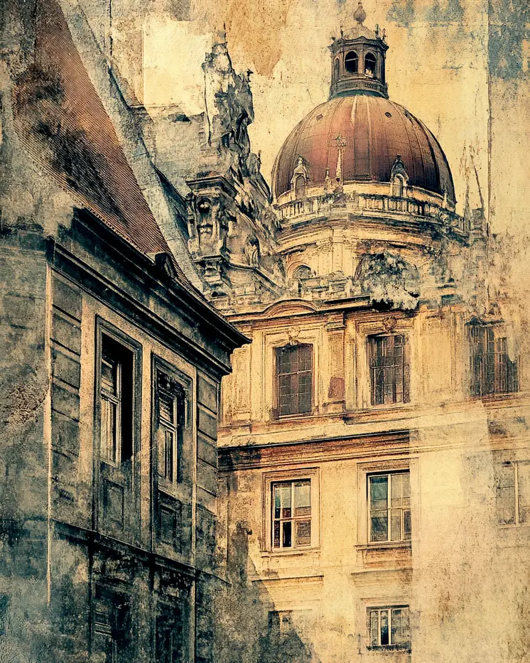Vintage Architecture #13 Wall Art Prints - 8"x10" Art Print for 11"x14" Frame