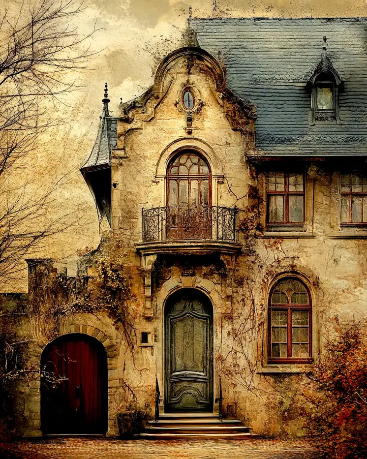 Vintage Architecture Prints #2 Wall Art - 8"x10" Art Print for 11"x14" Frame