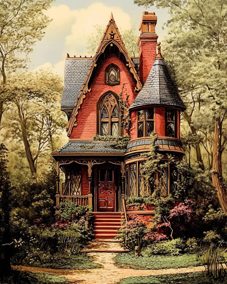 Vintage Architecture Prints #4 Wall Art - 8"x10" Art Print for 11"x14" Frame