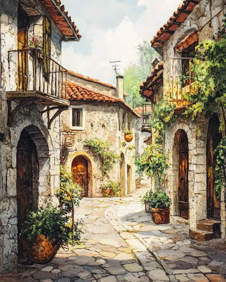 Vintage Architecture Prints #5 Wall Art - 8"x10" Art Print for 11"x14" Frame