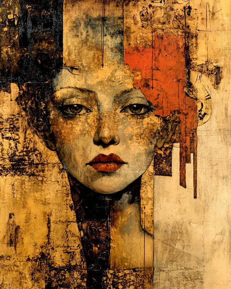 Grunge Lady - Vintage Art Prints - 8"x10" Art Print for 11"x14" Frame