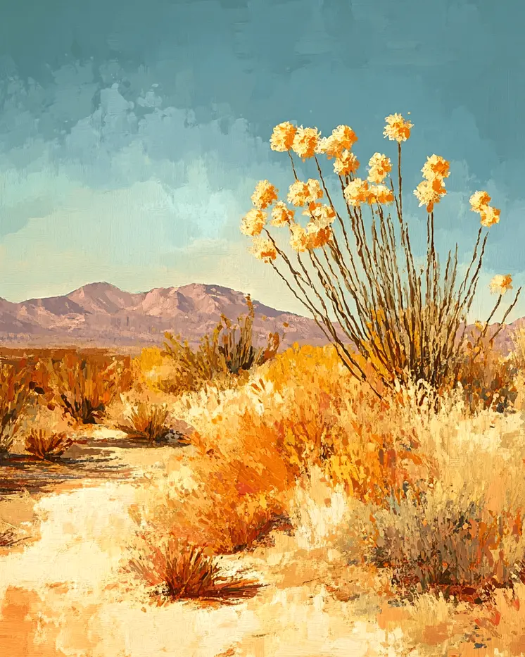 Sunny Day Desert Landscape - Southwestern Home Decor Wall Art Prints – 8″x10″ Artwork for 11″x14″ Frame