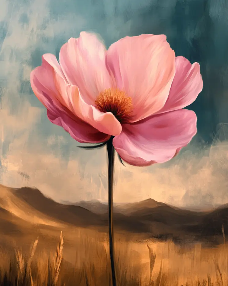 Desert Poppy - Southwestern Home Decor Wall Art Prints – 8″x10″ Artwork for 11″x14″ Frame