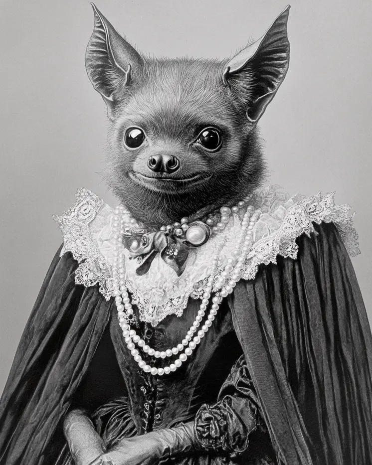 Mrs. Bat - Anthropomorphic Animal Art Prints – 8″x10″ Artwork for 11″x14″ Frame