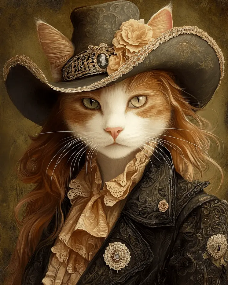 Cowgirl Cat "Kitty Kate" Wall Art Prints – 8″x10″ Artwork for 11″x14″ Frame