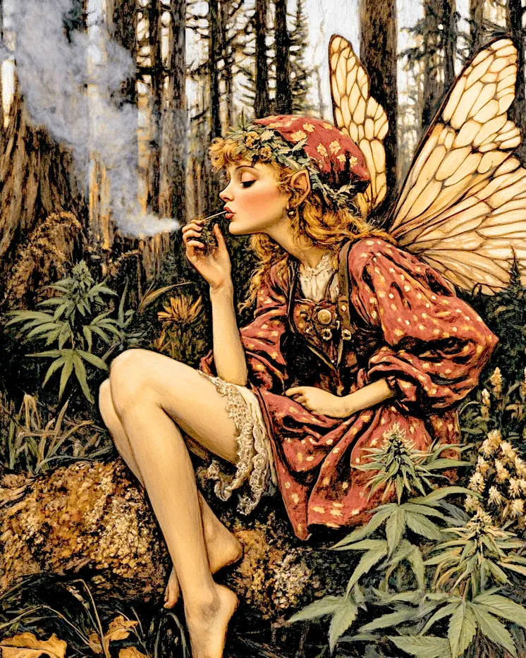 Toking Fairy - Fairies Wall Art Prints – 8″x10″ Artwork for 11″x14″ Frame