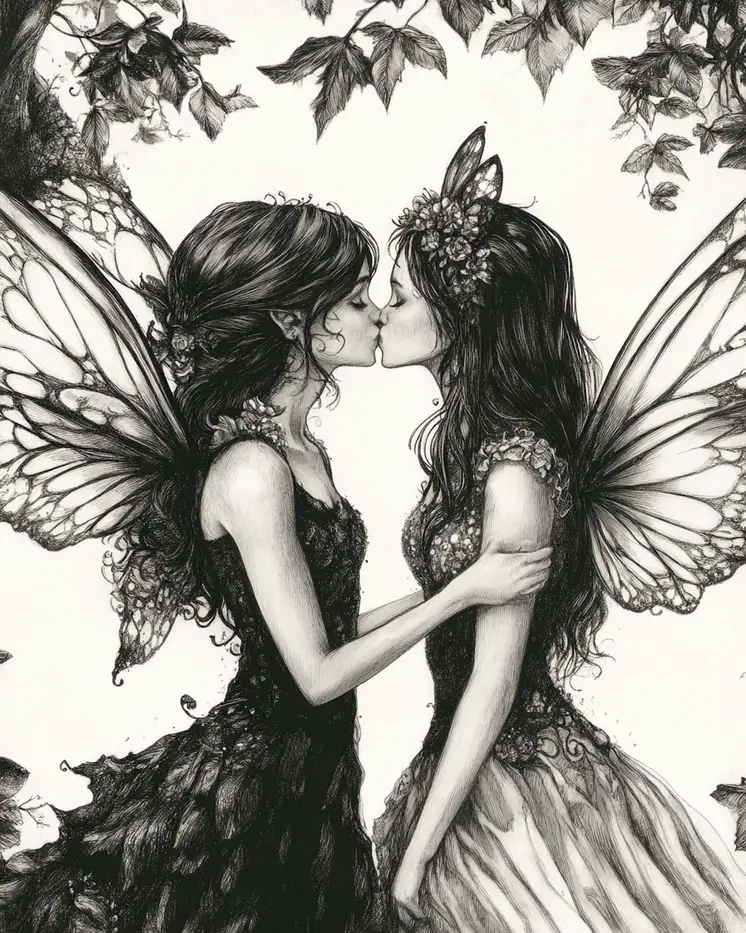 Fairy Friendship - Fairies Wall Art Prints – 8″x10″ Artwork for 11″x14″ Frame