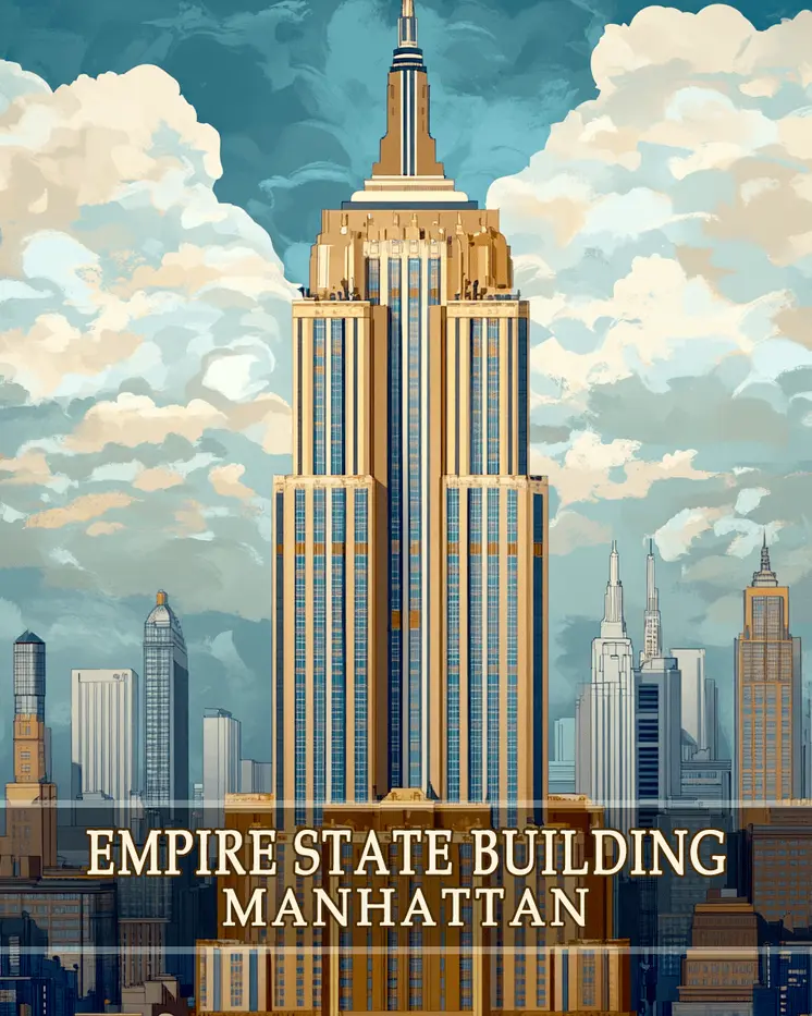 Empire State Building - NYC Manhattan Wall Art Prints – 8″x10″ Artwork for 11″x14″ Frame
