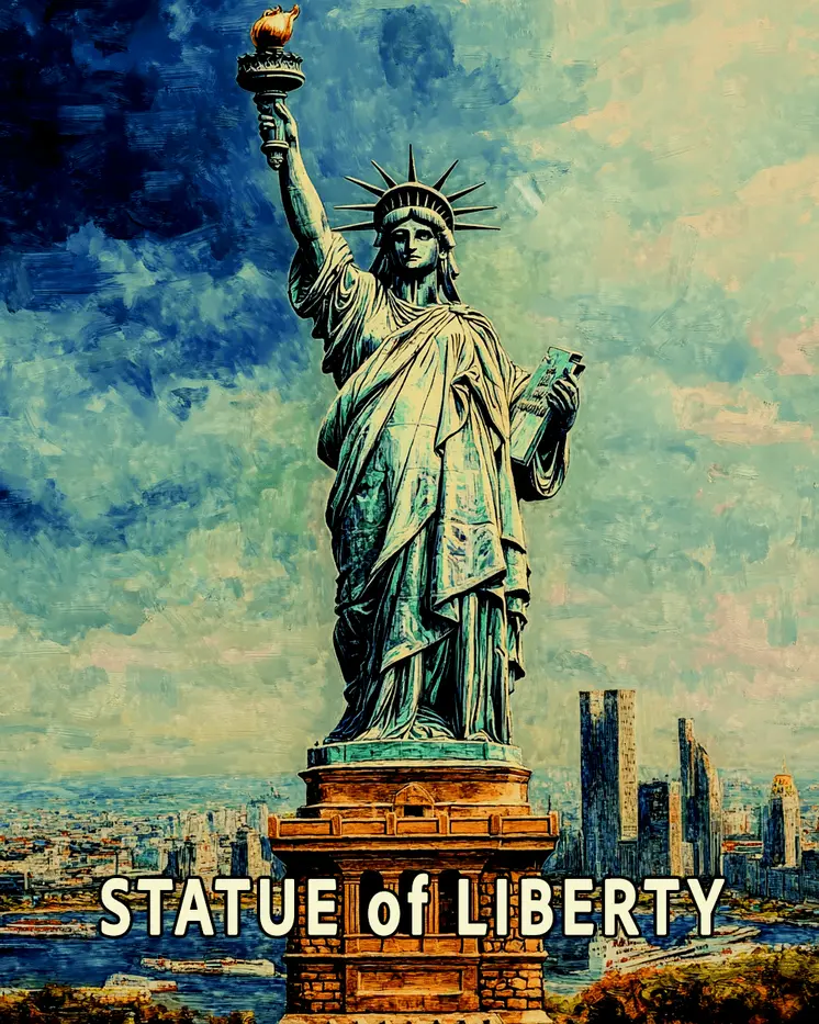 Statue of Liberty - NYC Manhattan Wall Art Prints – 8″x10″ Artwork for 11″x14″ Frame