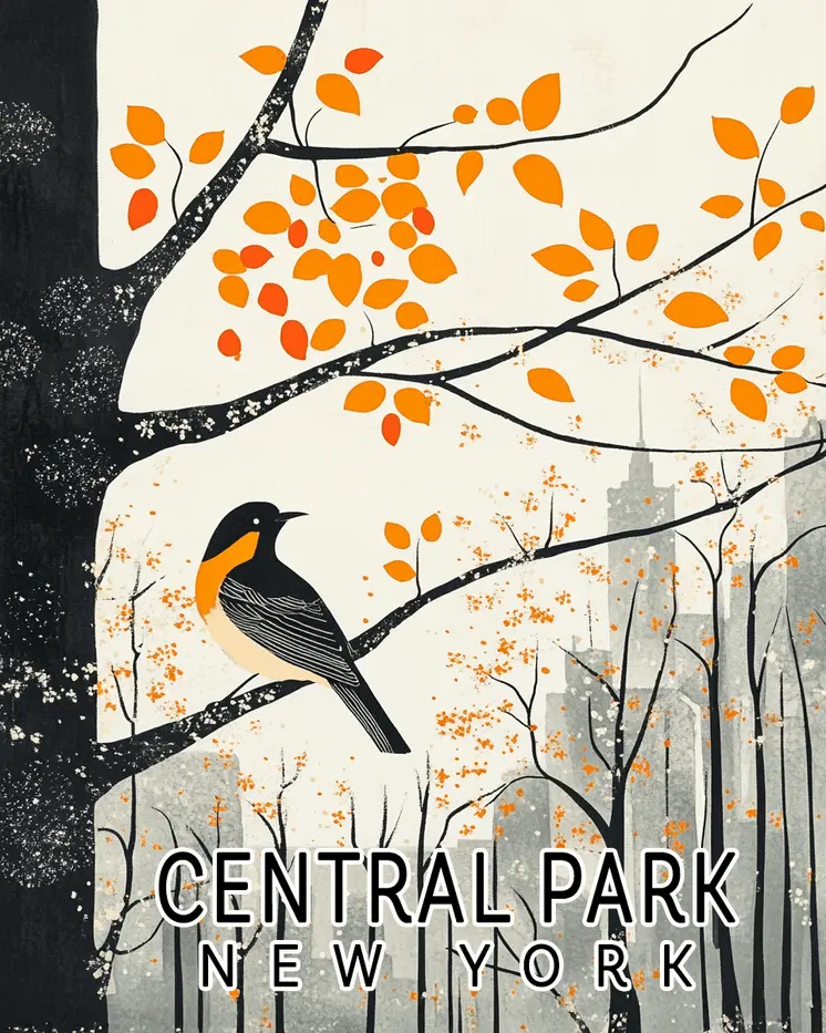 Fall in Central Park - NYC Manhattan Wall Art Prints – 8″x10″ Artwork for 11″x14″ Frame